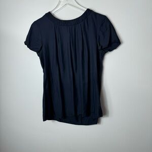 Boden CAREY NAVY SILK MIX TOP BLOUSE size us 8 1883